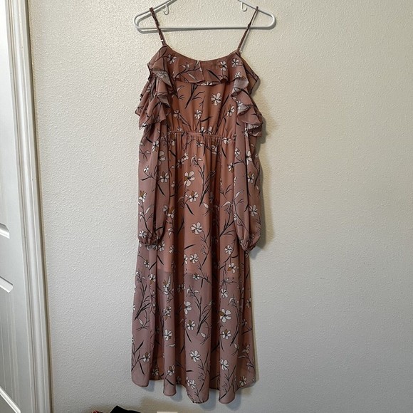 Buckle Daytrip Medium Floral Surplice Pink Maxi Dress Off The Shoulder summer - Picture 9 of 10